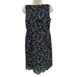 Karen Kane Dress 6 Black Silver Floral Embroidered Sheath Holiday Party Mini